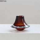 Axyaa Gyroscope Glass Vase: Modern Floral Desk Decoration and Hydroponics Flower Pot