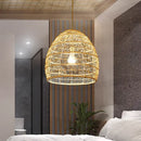 Axyaa Rattan Bird Nest Pendant Light for Bedroom Living Room Decor