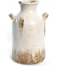 Axyaa 14" Ceramic Rustic Farmhouse Vase, White Decorative Vase for Home Décor, Large Living Room Vase