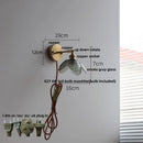 Axyaa Tiffany Blue Glass LED Wall Sconce Rotate Copper Pull Chain Switch Stair Light