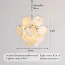 Axyaa Marble Chandelier: Faux Alabaster Ceiling Lamp for Living Room, Dining Room, Bedroom