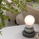 Colorful LED Ceramic Table Lamp for Bedroom Desk by Axyaa - Moon Stromatolite Theme