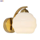 Axyaa Milky Glass Ball LED Wall Sconce, Nordic Modern Iron Bedroom Living Room Light