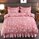 Axyaa Winter Fleece Bedding Set - Double-Sided Coral Fleece Quilt Cover & Flannel Sheet