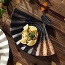 Axyaa Fan Shaped Ceramic Plate: Retro Sushi, Dessert, Dim Sum, Molecular Cuisine Tableware