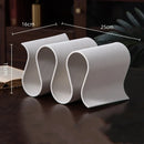 Axyaa Geometric Circle Ceramic Vase - White Streak Design - Handcrafted Floral Accessories