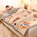 Axyaa Cartoon Pattern Velvet Blanket: Soft Comfort for Winter, Single Double Size
