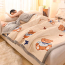 Axyaa Cartoon Pattern Velvet Blanket: Soft Comfort for Winter, Single Double Size