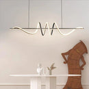 Axyaa Modern Minimalist Dining Room Chandelier | Eye Protection Long Bar Light