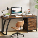 Axyaa Industrial Computer Desk with 3 Reversible Drawers, 59-Inch Workstation & Study Table
