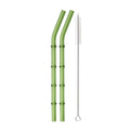 Axyaa 11Pcs Green Glass Straws Set with Brush - High Borosilicate Drinkware