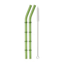 Axyaa 11Pcs Green Glass Straws Set with Brush - High Borosilicate Drinkware