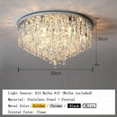 Axyaa Crystal Round Ceiling Light: Modern Minimalist LED Fixture for Master Bedroom