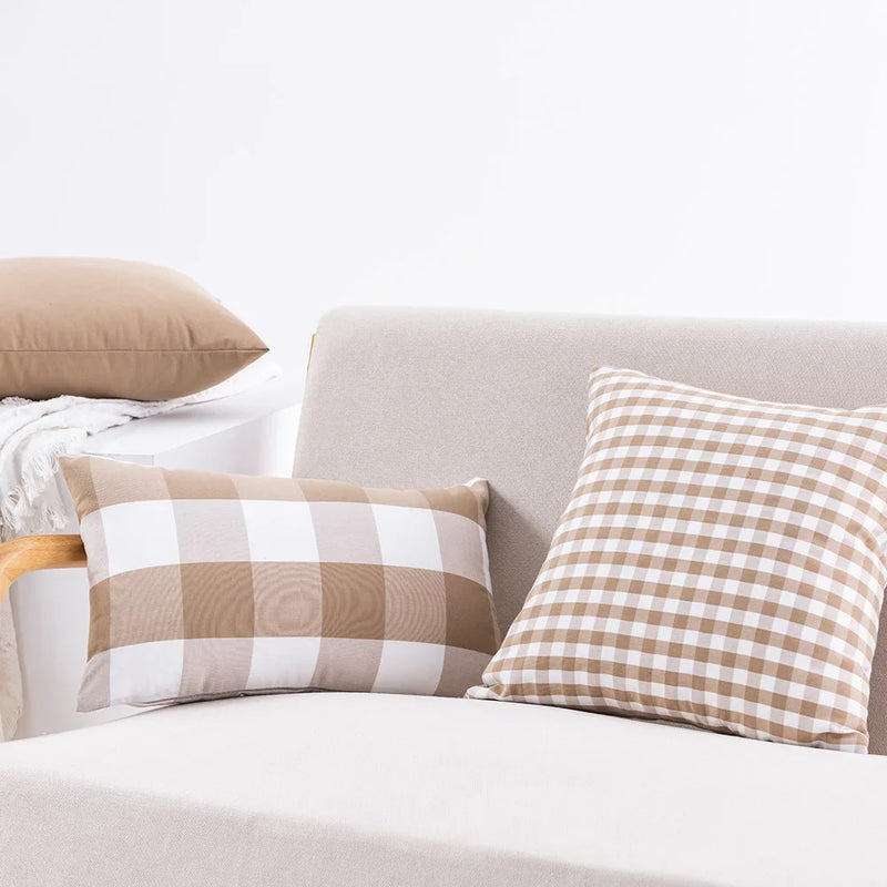 Axyaa Plaid Striped Pillow Covers - Decorative Cushion Cases for Home Sofa
