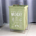 Axyaa Foldable Laundry Basket with Handle - Waterproof Iron Frame Storage Hamper - Large Size