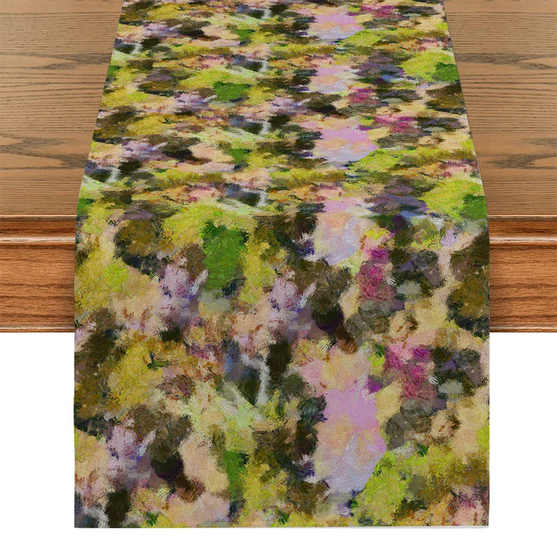 Axyaa Abstract Floral Table Runner for Kitchen Dining Party Decor