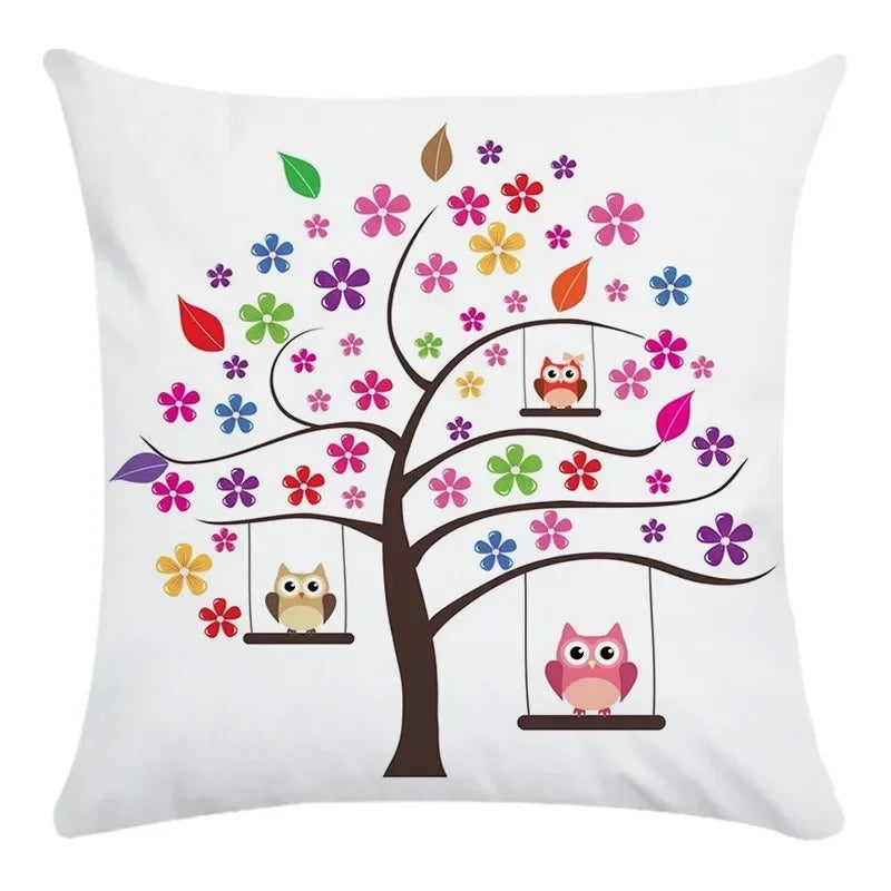 Axyaa Tree Pattern Office Chair Cushion Cover