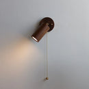 Axyaa Nordic LED Walnut Wall Lamp with Pull Chain Switch