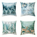 Axyaa Winter Deer & Christmas Words Pattern Cushion Cover - Sofa, Bedroom, Car Pillow Cover