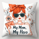 Axyaa Love Crown Mother's Day Pillowcase Set, 4pcs, 17.7"x17.7", Single-Sided