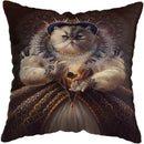 Nordic Cat Dogs Vintage Painting Pillow Cover 45x45cm for Home Hotel Sofa Bed