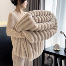 Axyaa Cozy Velvet Blanket & Pillowcase Set: Soft & Warm Throw for Sofa & Napping