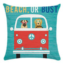 Funny Dog Driving Pattern Cushion Cover - Axyaa Decorative Pillow Case