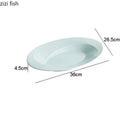 Axya 14" Oval Steak Plate Dinner Dish Tray Set for Home Restaurant Hotel