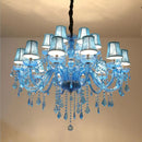 Axyaa Blue Crystal LED Chandelier for Luxe Spaces