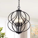 Axyaa Modern Black Twisted Iron Farmhouse Chandelier for Kitchen Island