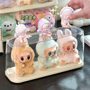 Axyaa Acrylic Figure Display Stand Transparent Box for Labubu Plush Toys Display