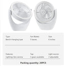 Axyaa 30W LED Fan Table Lamp 3-speed Night Light Travel Camping Rechargeable