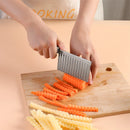 Axyaa Wavy Potato Cutter Kitchen Tool - Stainless Steel Handheld Slicer