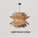 Axyaa Rattan Pendant Lamp: Handmade Southeast Countryside Chandelier