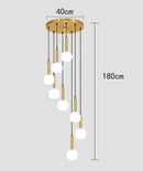 Axyaa LED Ring Stairs Pendant Light Chandelier for Living Room Dining Room Lighting