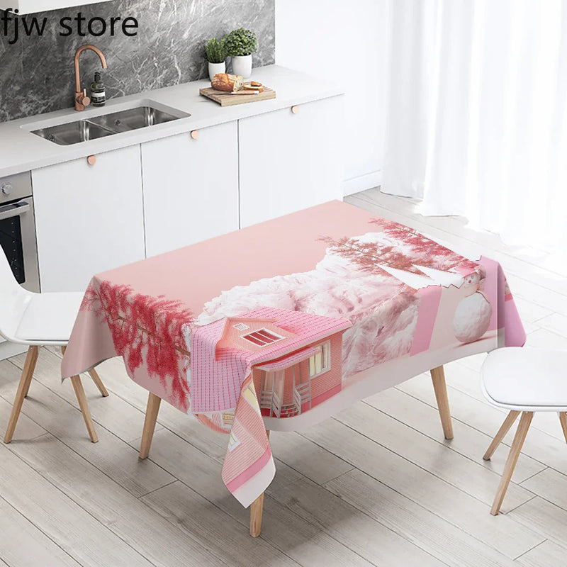 Axyaa Geometric Tree Waterproof Tablecloth for Home and Restaurant Decor