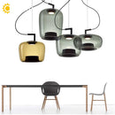 Axyaa Double Layer Glass Pendant Lamp LED Hanging Light for Home and Business Decor
