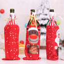 Axyaa Christmas Wine Bottle Covers Santa Claus Snowman Elk Xmas Table Festival Decoration