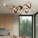 Axyaa Modern Brown Waistband Pendant Light with Artificial Marble Lampshade