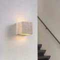 Axyaa Yellow Cave Stone Square LED Outdoor Wall Lamp for Courtyard and Porch