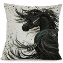Axyaa Running Horse Cushion Cover - Wild Animals Pillowcase for Home & Office Decor