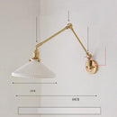 Axyaa Ceramic Copper LED Wall Lamp with Adjustable Long Arm Swing