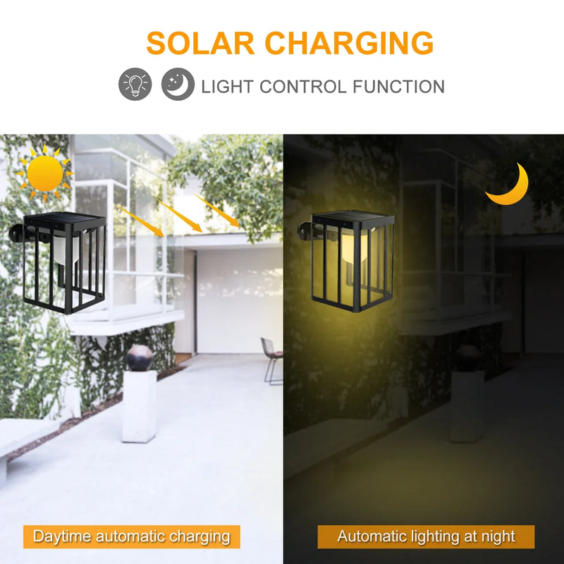 Axyaa Solar Motion Sensor Wall Lights - 3 Lighting Mode Waterproof Security Lamp