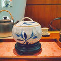 Axyaa Retro Ceramic Stew Pot with Lid, Chinese Style Creative Clay Cookware