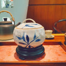 Axyaa Retro Ceramic Stew Pot with Lid, Chinese Style Creative Clay Cookware