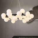 Axyaa Nordic Glass Ball Chandelier with LED for Kitchen and Living Room