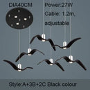Axyaa Nordic Seagull Chandelier: Resin Brokis Night Birds Pendant Lamp