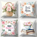 Axyaa Mother's Day Pillowcase Set with Book and Flower Design