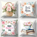 Axyaa Mother's Day Pillowcase Set with Book and Flower Design