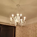 Axyaa 6-Light White Farmhouse Chandelier - Modern French Country Candle Chandelier